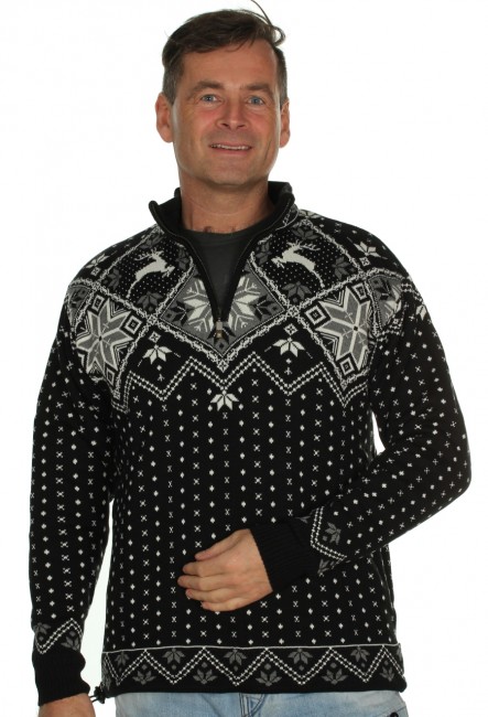 Kama Norsk sweater m. Windstopper, sort