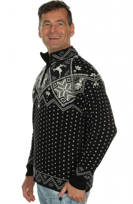 Kama Norsk sweater m. Windstopper, sort