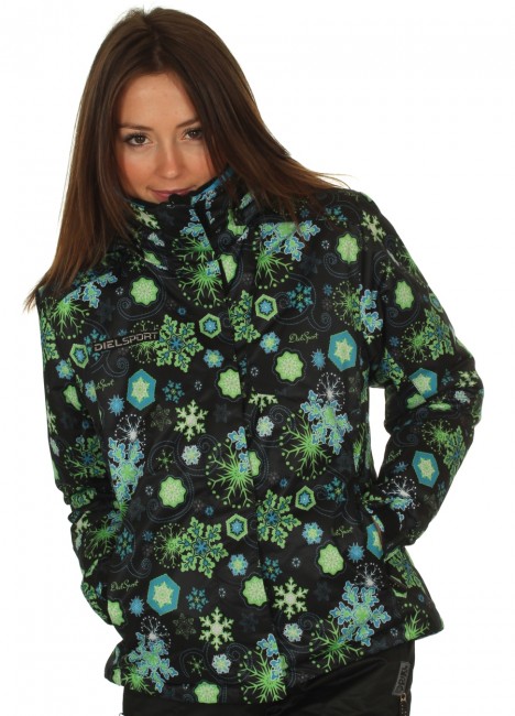 DIEL Sport dameskijakke, sort/gr�n
