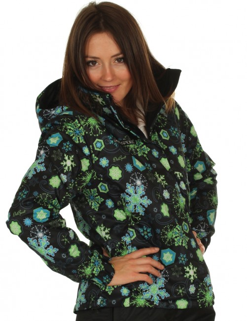 DIEL Sport dameskijakke, sort/gr�n