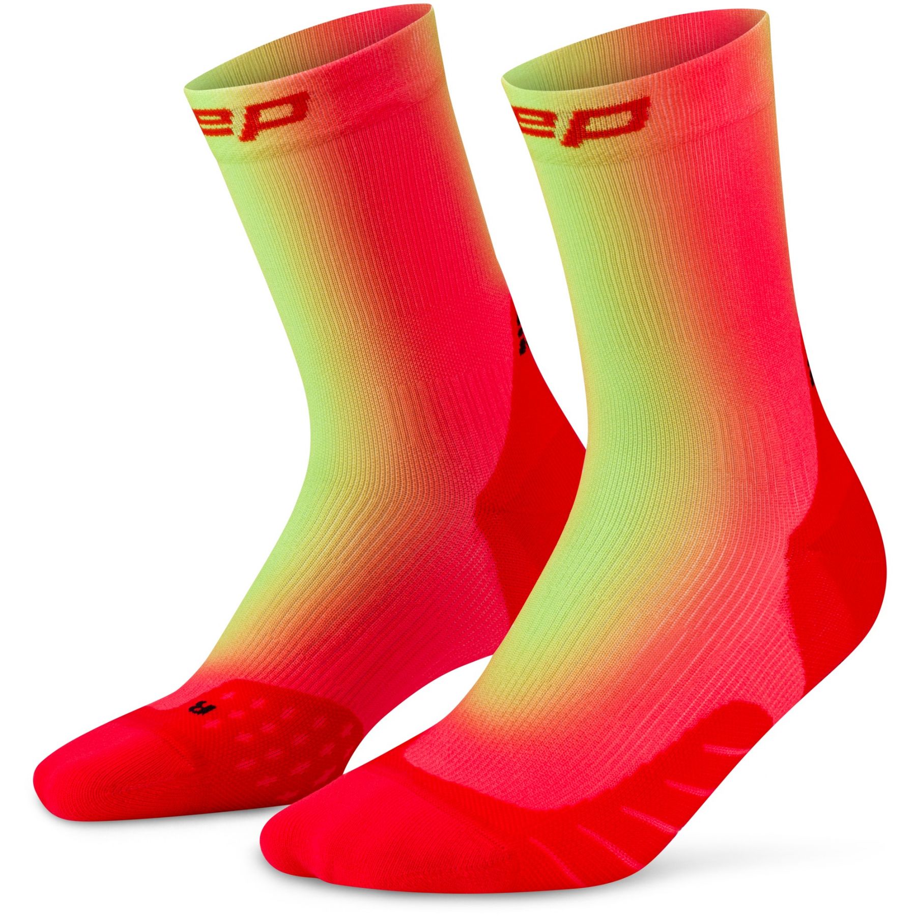 CEP Core Run EDT. GRADIENT Socks Mid Cut 5.0, Löparstrumpor, Dam, Röd/Lime