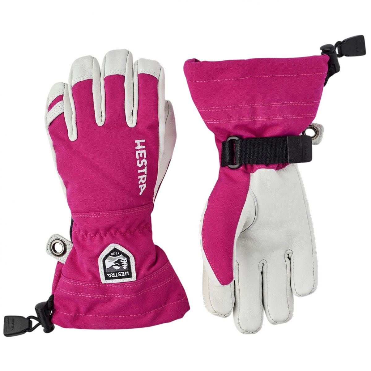 Hestra Army Leather Heli Ski, Skidhandskar, Junior, Rosa