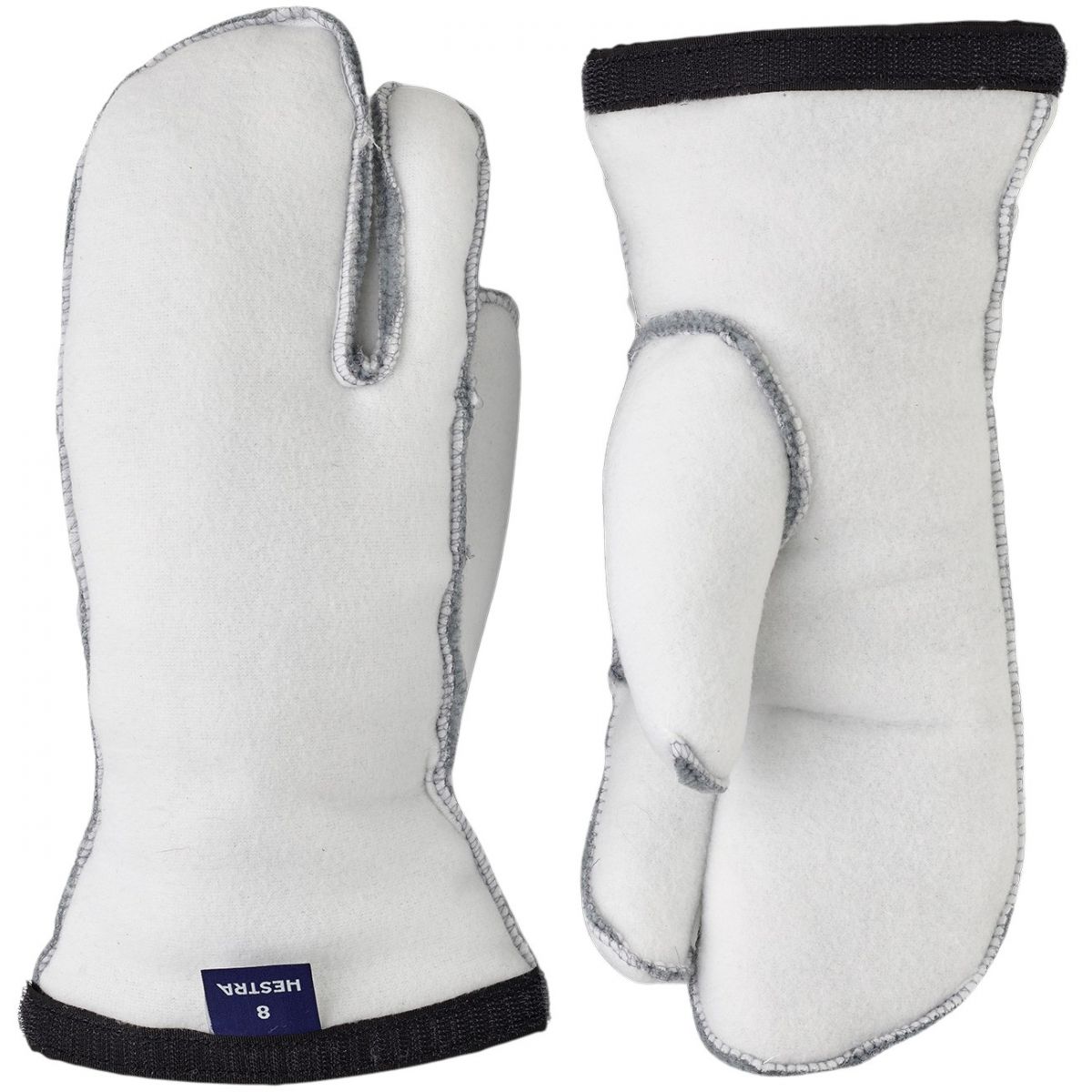 Hestra Heli Ski Liner, 3-finger Innerhandskar, Vit
