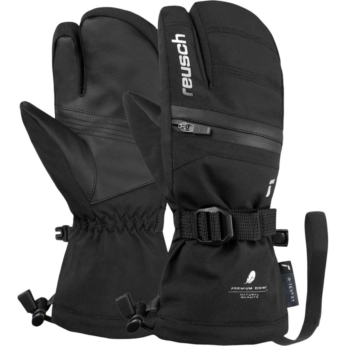 Reusch Lan R-Tex® XT, 3-Finger Skidhandskar, Junior, Svart