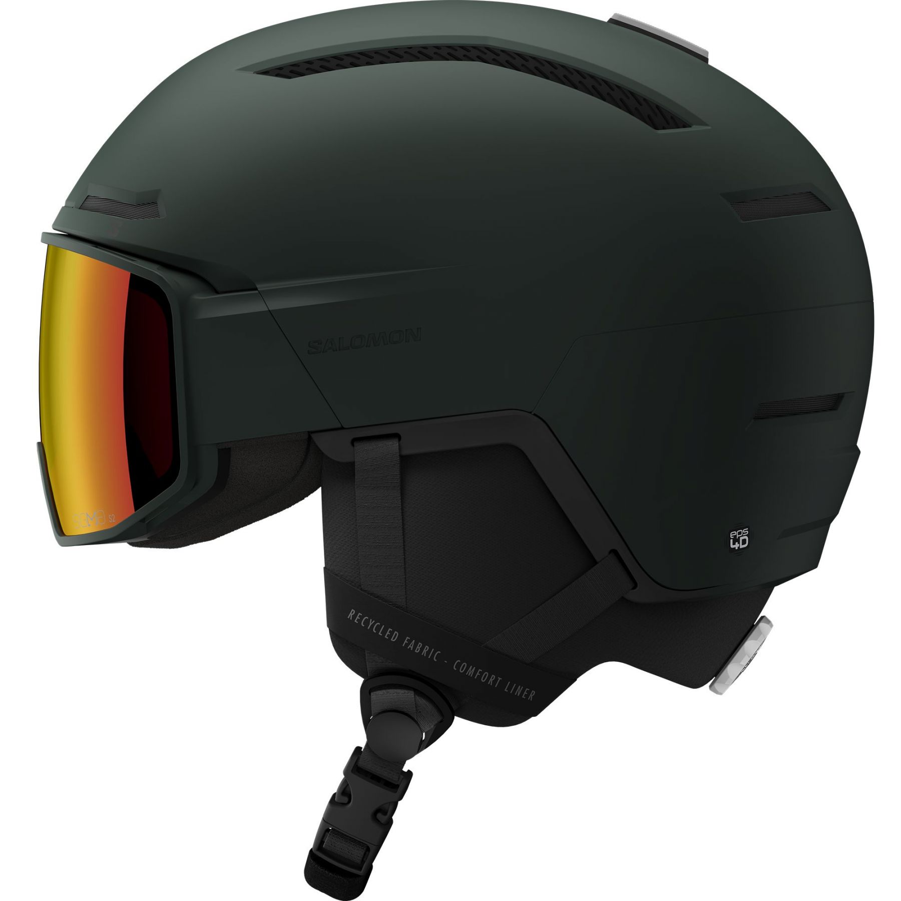 Salomon Driver Pro Sigma, Skidhjälm med visir, Mörkgrön