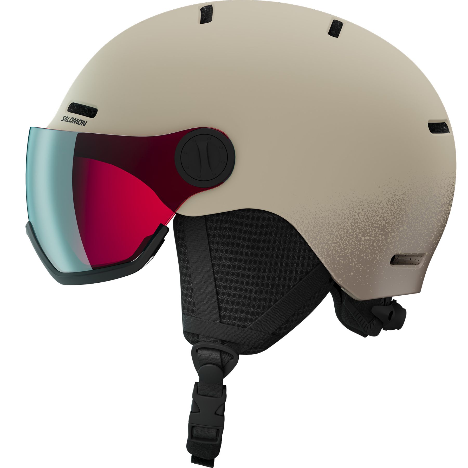Salomon Orka Visor, Skidhjälm med Visir, Junior, Beige