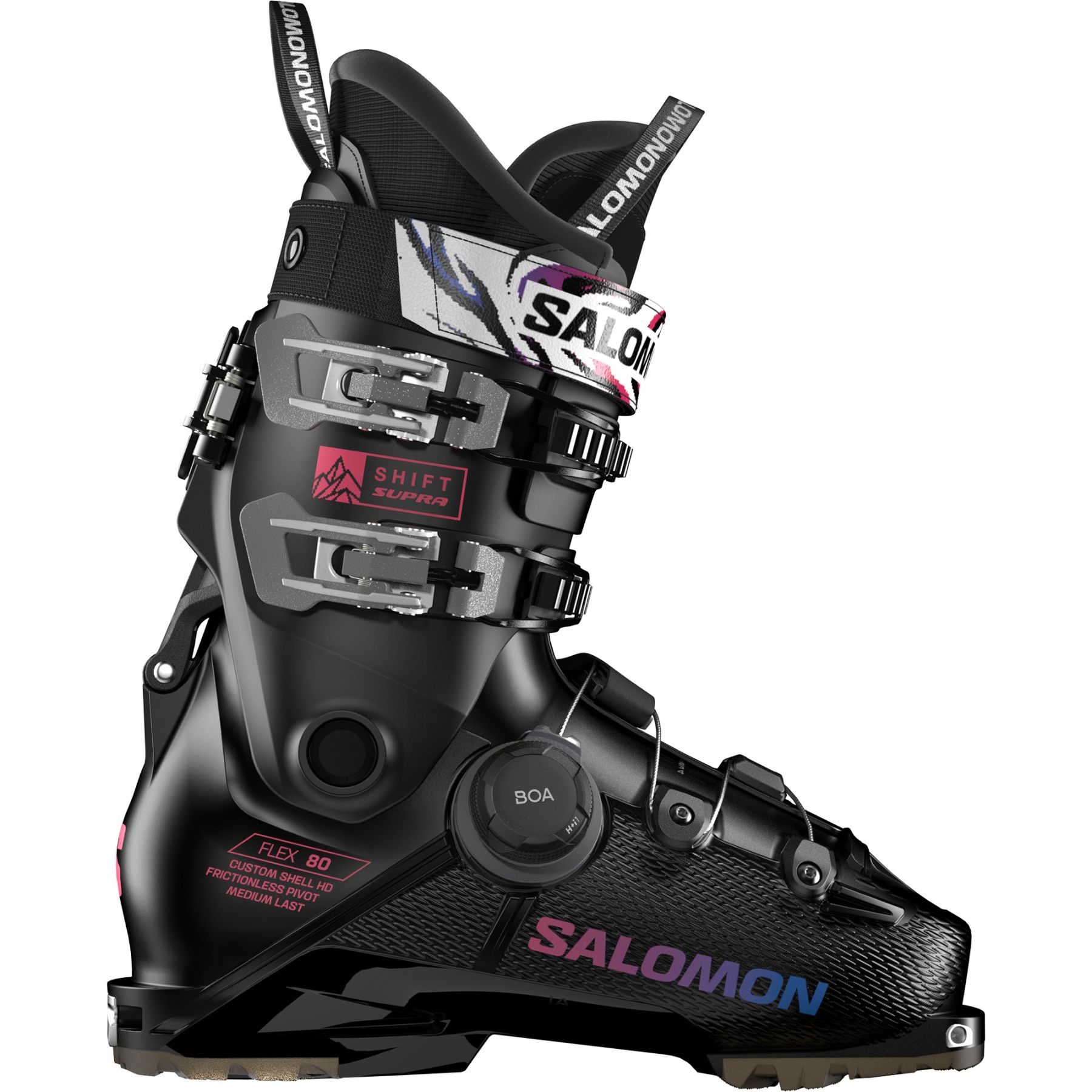 Salomon Shift Supra Boa 80 T, Skidstövlar, Junior, Svart/Röd