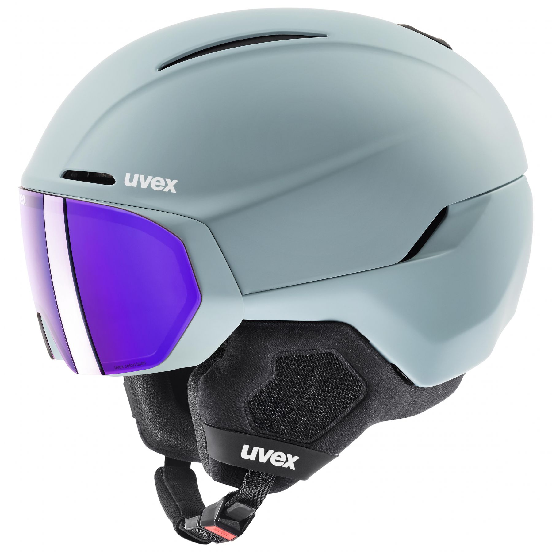 Uvex Horizon CV Visor, Skidhjälm Med Visir, Blå/Grön